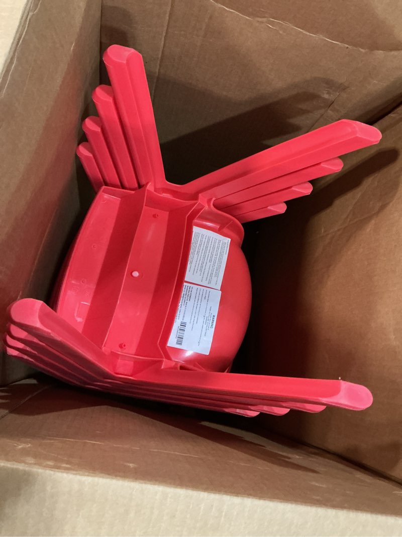 Condition photo showing Good Condition for flash furniture emmy 33'' round red plastic height adjustable activity table set with 4 chairs red modern