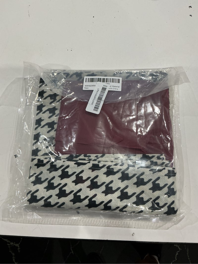 Condition photo showing As Is for wangdefa 1 pack plastic red tablecloth houndstooth table runner houndstooth party decor 108 * 54inch
