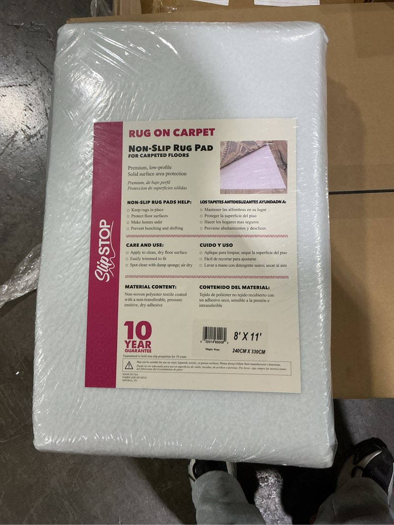 Condition photo showing New/Like New for Magic Stop Non-Slip Indoor Rug Pad, Size: 8' x 11' Rug Pad for Area Rugs Over Carpet