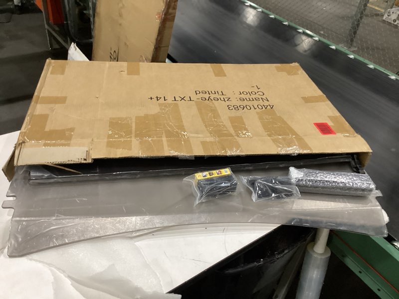Condition photo showing New/Like New for 5mm pc golf cart windshield for ezgo txt 2014-up 1" struts hd hinges tinted | impact resistant protection, foldable, blocks wind, rain & debris, ideal for golf course, campground & neighborhood use