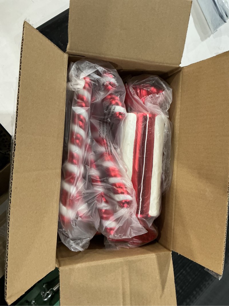 Condition photo showing New/Like New for Lanpn 30 Pcs 4.5" Candy Cane Christmas Decorations, Peppermint Candies Xmas Tree Ornaments, Mini Red White Lollipop Candy Canes, Plastic Crutch Pendant Hanging Decor Candyland Holiday Indoor Outdoor Red White 4.3"/30 pcs