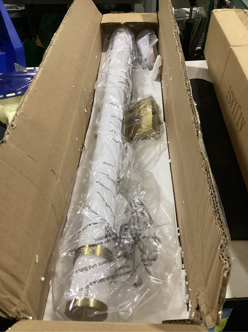 Condition photo showing Good Condition for led modern bathroom light fixtures over mirror - 31 inch gold vanity lights for bathroom with acrylic shade 19w dimmable 5cct bathroom sconces wall lighting(built-in dimmer) gold 31 inch