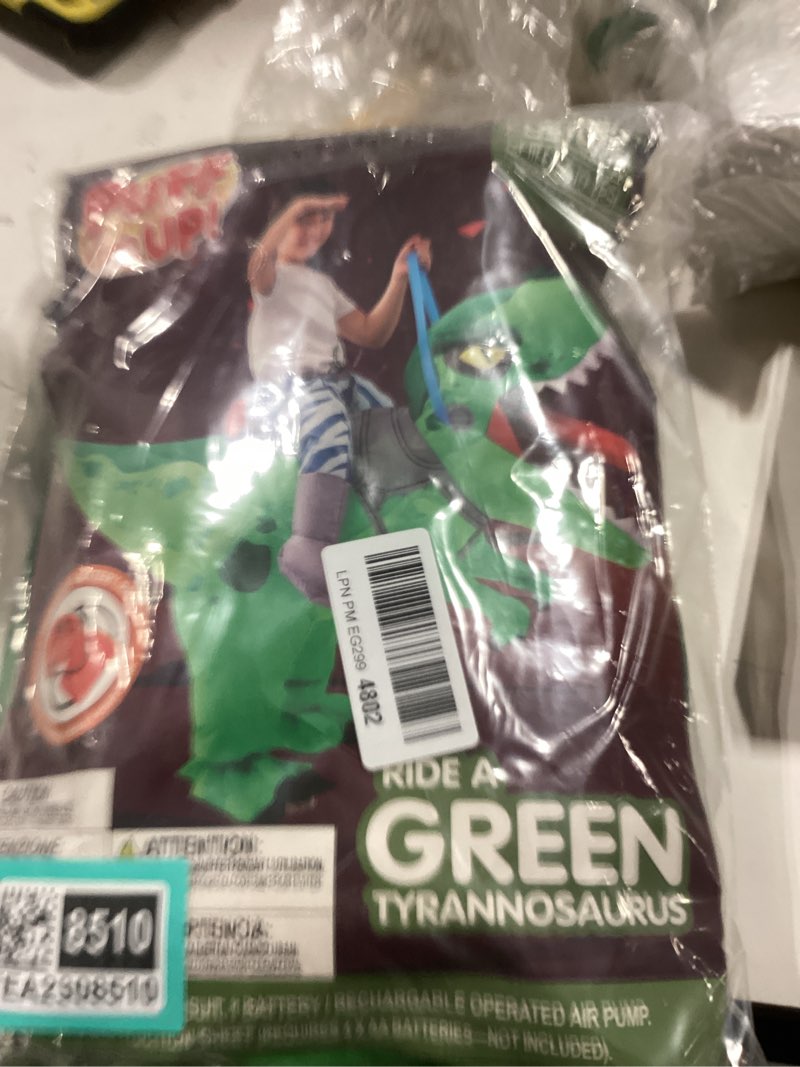 Condition photo showing New/Like New for Spooktacular Creations Inflatable Costumes for Kids, Tyrannosaurus Air Blow Up Costumes, Riding a Dinosaur Costume Green