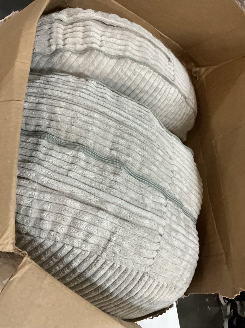 Condition photo showing As Is for HIGOGOGO Pouf Ottoman Stuffed Round Modern Foam Filled Foot Rest Poufs 20 X 18 Inches Modular Ottoma