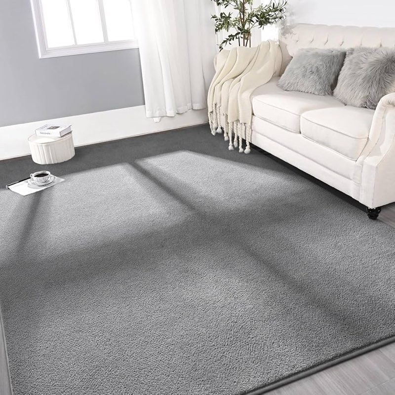 gifeas large ultra soft modern area rugs for living room bedroom, 7x10 feet dark grey thickened memo