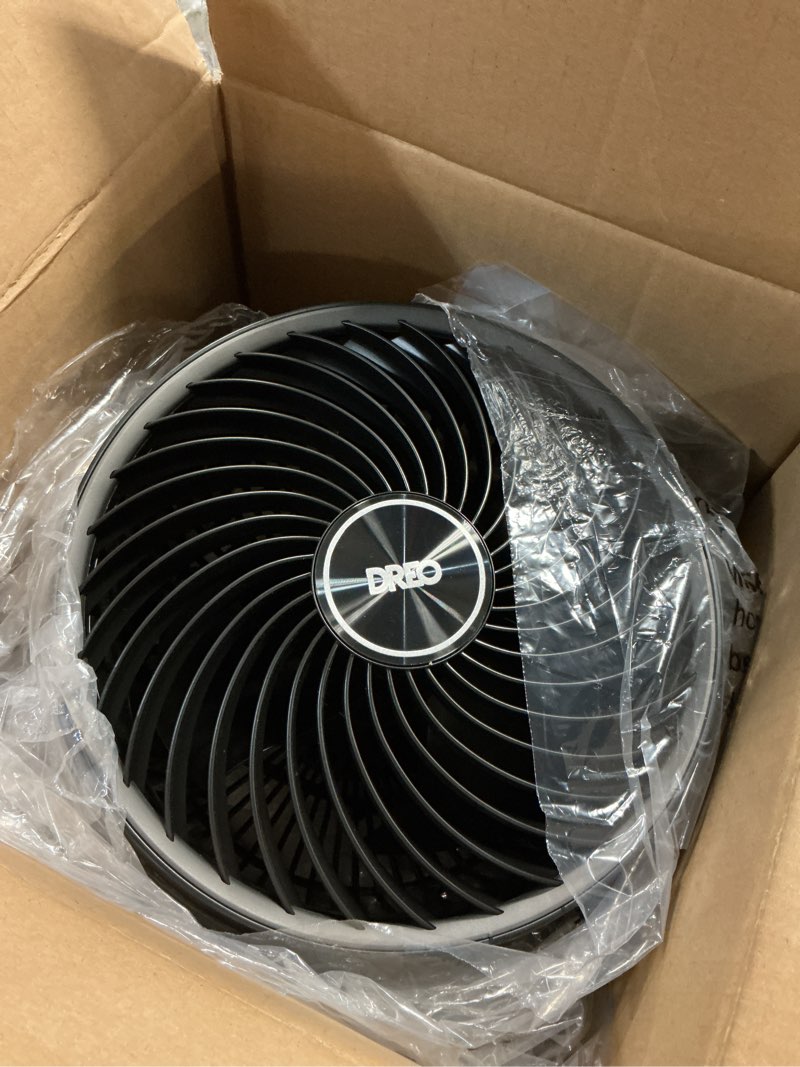 Condition photo showing Good Condition for dreo fan for bedroom, 12 inches, 70ft powerful airflow, 28db quiet table air circulator fans for whole room, 120° adjustable tilt, 3 speeds, desktop fan for home, office, kitchen