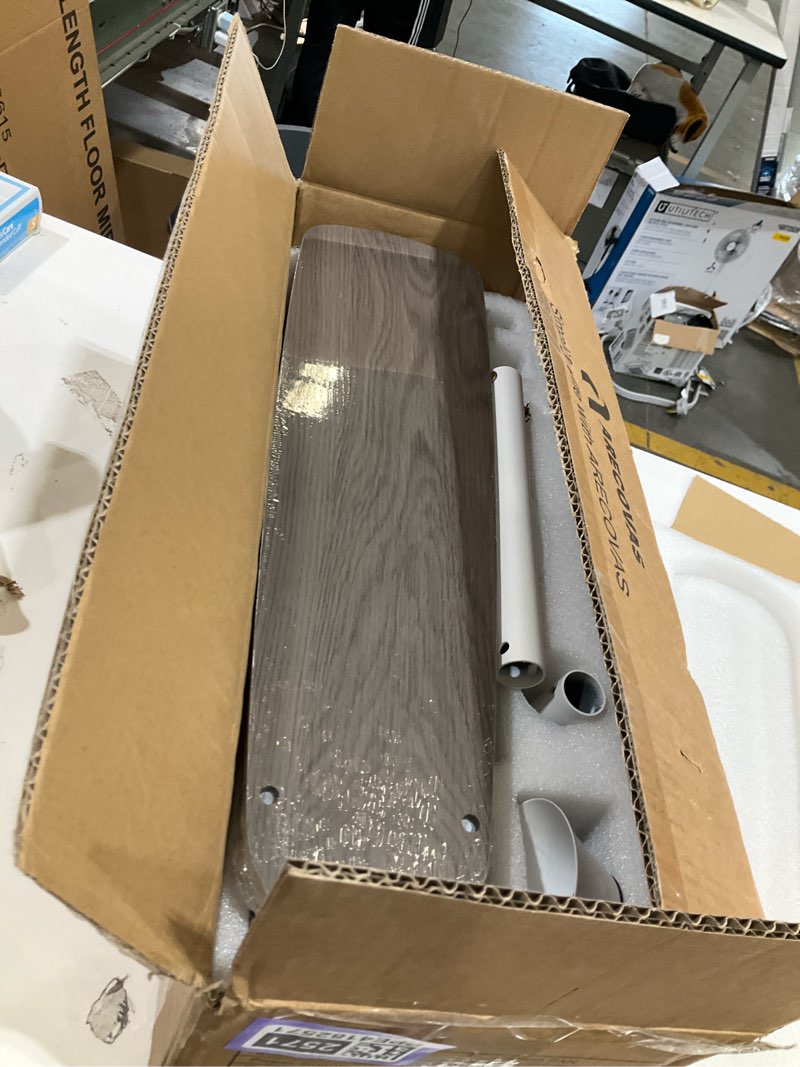 Condition photo showing Good Condition for ceiling fans with lights and remote, 52 inch modern ceiling fan with light, downrod & flush mount, quiet dc motor, dual finish 5 blades ceiling fan for bedroom living room farmhouse indoor white and lighter wood blades 52 inch ceiling fan