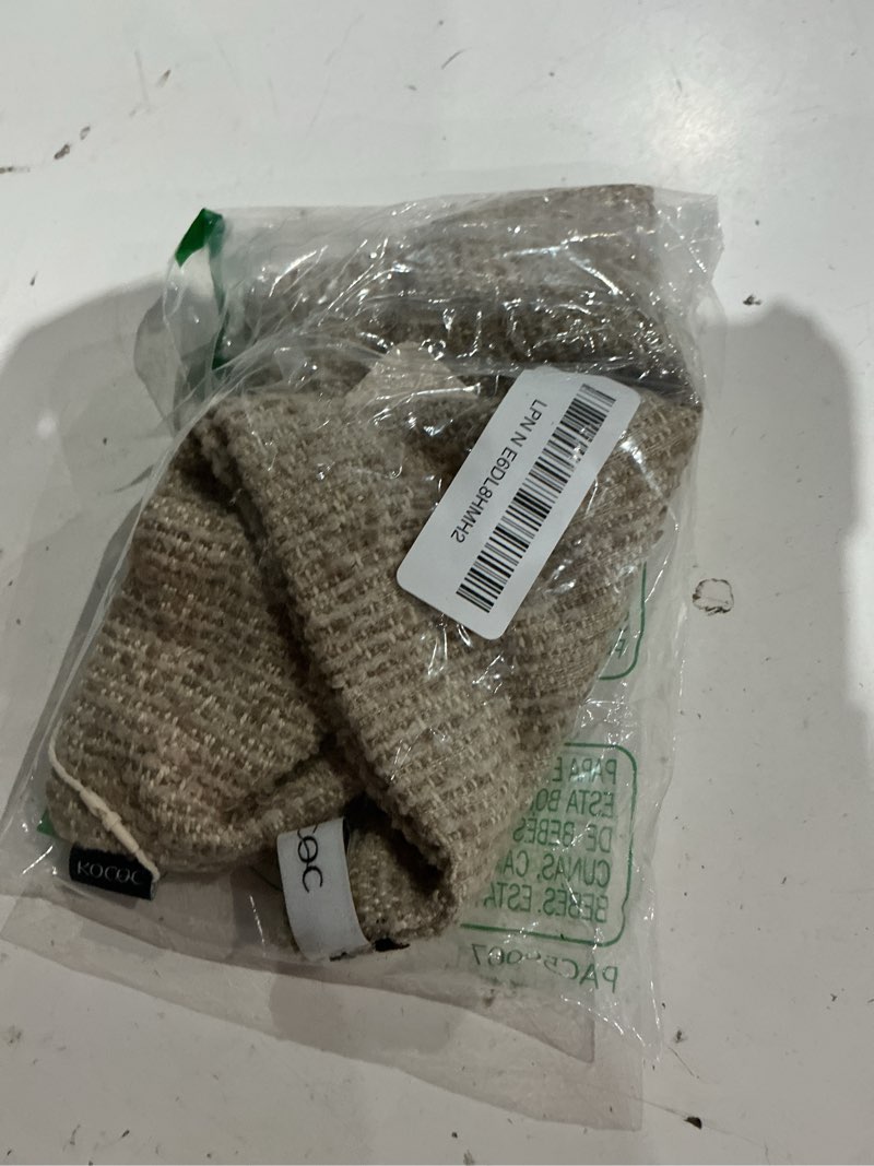 Condition photo showing As Is for nordic forest style tissue holder bag soft khaki chenille fabric pocket tissue holder reusable decorative holder decorations for home office bathroom car 10.6×7 inches
