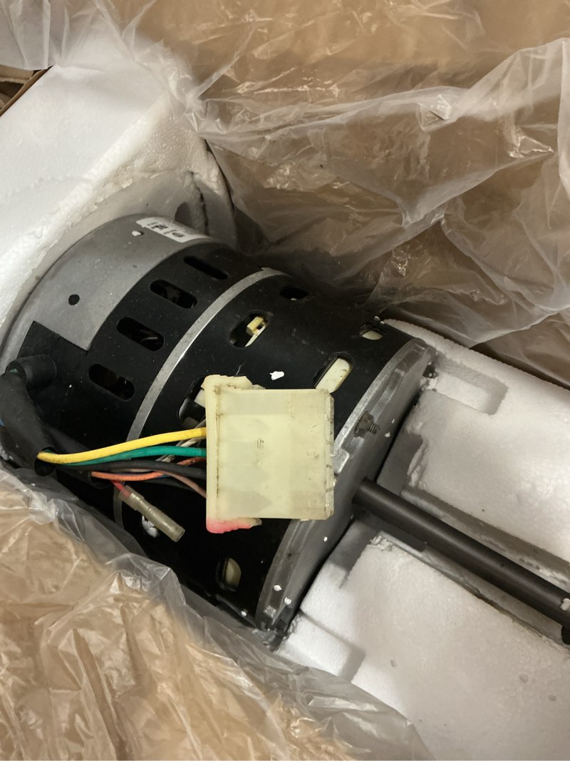 Condition photo showing As Is for 1/2 hp ecm x-13 furnace blower motor 6205e, 208/230v 3.8a, 1050rpm, fit for american standard & trane, carrier/icp, etc. 1/2 hp x13 constant torque motor with one year quality assurance