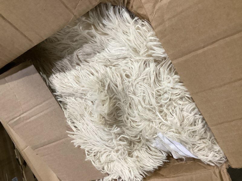 Condition photo showing Good Condition for fluffy bean bag chair cover for adults teens or kids, xl faux fur stuffed animal storage (beige, 5 ft (cover only)) beige 5 ft (cover only)