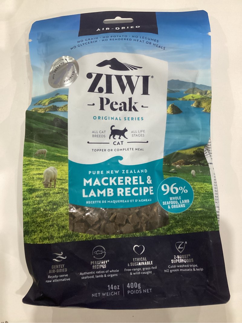 Condition photo showing As Is for ZIWI Peak Air-Dried Cat Food – Mackerel & Lamb - All Natural, High Protein, Grain Free, Limited Ingredient w/ Superfoods (14oz) Mackerel & Lamb 14 Ounce (Pack of 1)