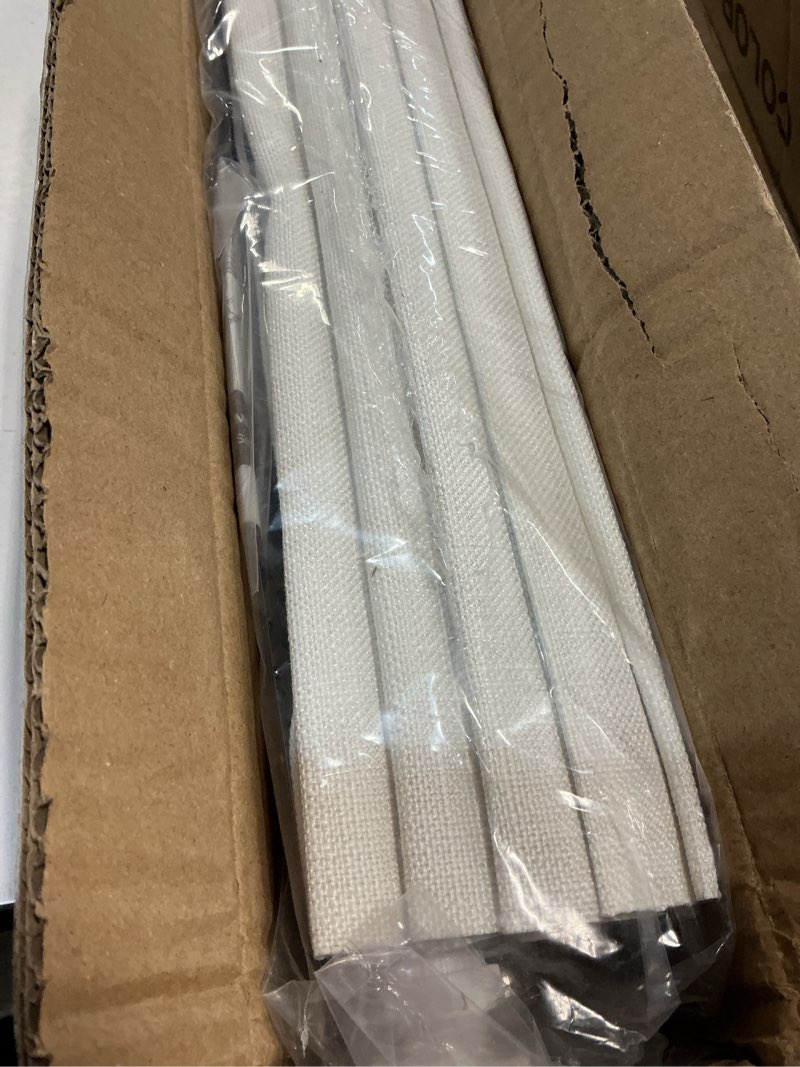 Condition photo showing New/Like New for lazblinds no tools no drill tdbu cordless roman shades for window, thermal insulated uv blocking, 100% blackout fabric blinds for bedroom & living room, 32" w x 64" h, blackout - white blackout - white 32"w x 64"h