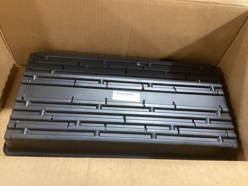 Condition photo showing Good Condition for 10 plant growing trays (with drain holes) - 20" x 10" - perfect garden seed starter grow trays: for seedlings, indoor gardening, growing microgreens, wheatgrass & more - soil or hydroponic black drain holes
