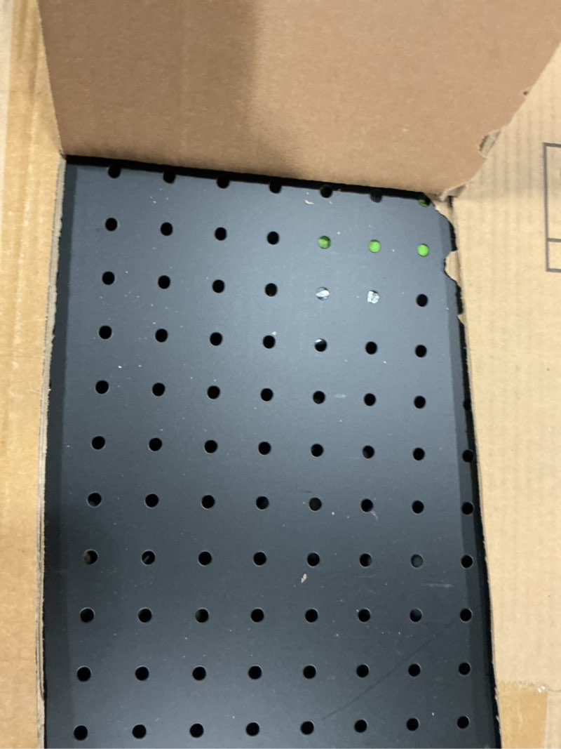 Condition photo showing Good Condition for nectacol 2'x 5' standing pegboard display with t-base, pegboard display stand with wheels, metal peg board display rack, art display stand, extra 10 pieces hooks - black 1-pack black