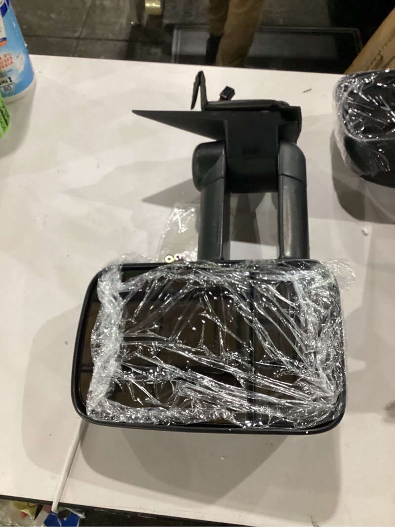 Condition photo showing Good Condition for aerdm new pair set towing mirrors side power operated heated textured black telescoping trailer compatible with chevy/gmc/cadillac silverado sierra avalanche suburban tahoe yukon xl escalade ext for 1999-2002 chevy/gmc black - power adjustable heated glass