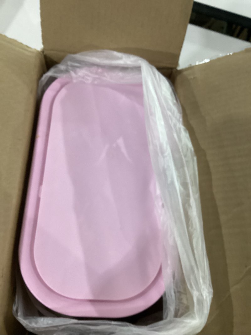 Condition photo showing New/Like New for trashaid pink bathroom trash can, 1.6 gallon stainless steel small garbage can with lid, step pedal, cute wastebasket for bathroom, office, bedroom, rv, pink