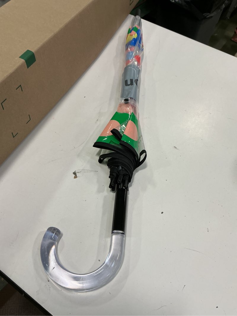 Condition photo showing Good Condition for kate spade new york Clear Umbrella for Rain, Large Bubble Umbrella for Adults with Floral Design, Gingham Garden