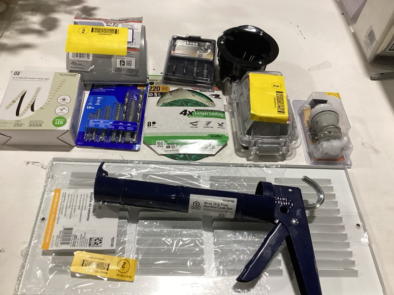 Condition photo showing As Is for assorted home improvement items 