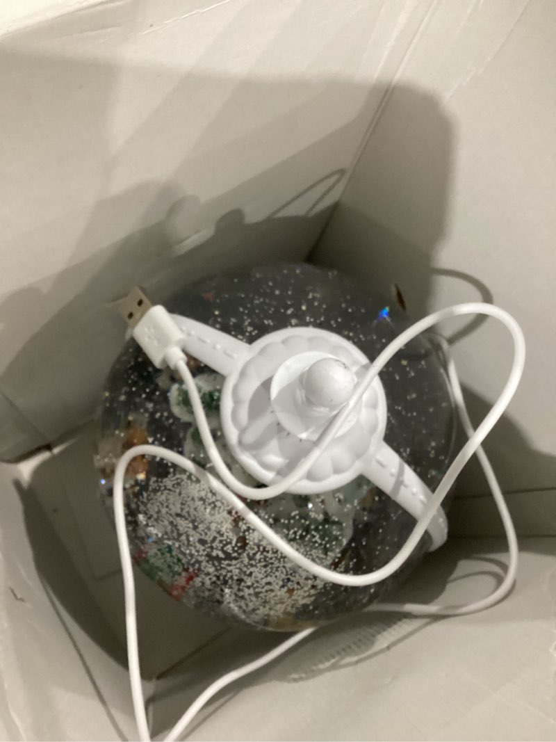 Condition photo showing Good Condition for Large Christmas Snow Globes, Village Snow Globe Christmas Lantern,Rotating Train,Musical Glitter Globe,10.2 Inch, LED Lights,USB&Battery Operated, Christmas Decoration Gift for Home