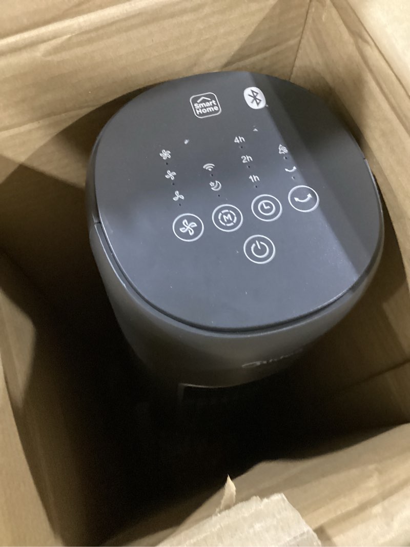 Condition photo showing Good Condition for midea 42 in. 3-speeds tower fan in gray with wi-fi, sleep mode, 60° oscillation, 7-hours timer, aromatherapy box, negative ion