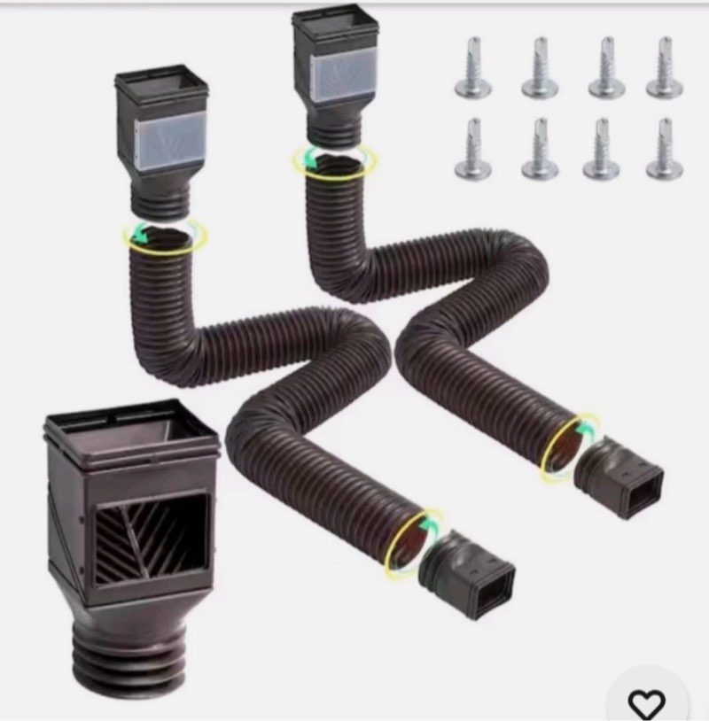 VEVOR Corrugated Drain Pipe With Adapters HC3003G2 Drainage Easy Install (color may vary)