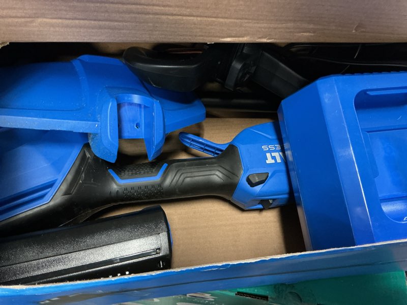 Condition photo showing As Is for kobalt gen4 40-volt 15-in straight shaft battery string trimmer 4 ah (battery and charger included)