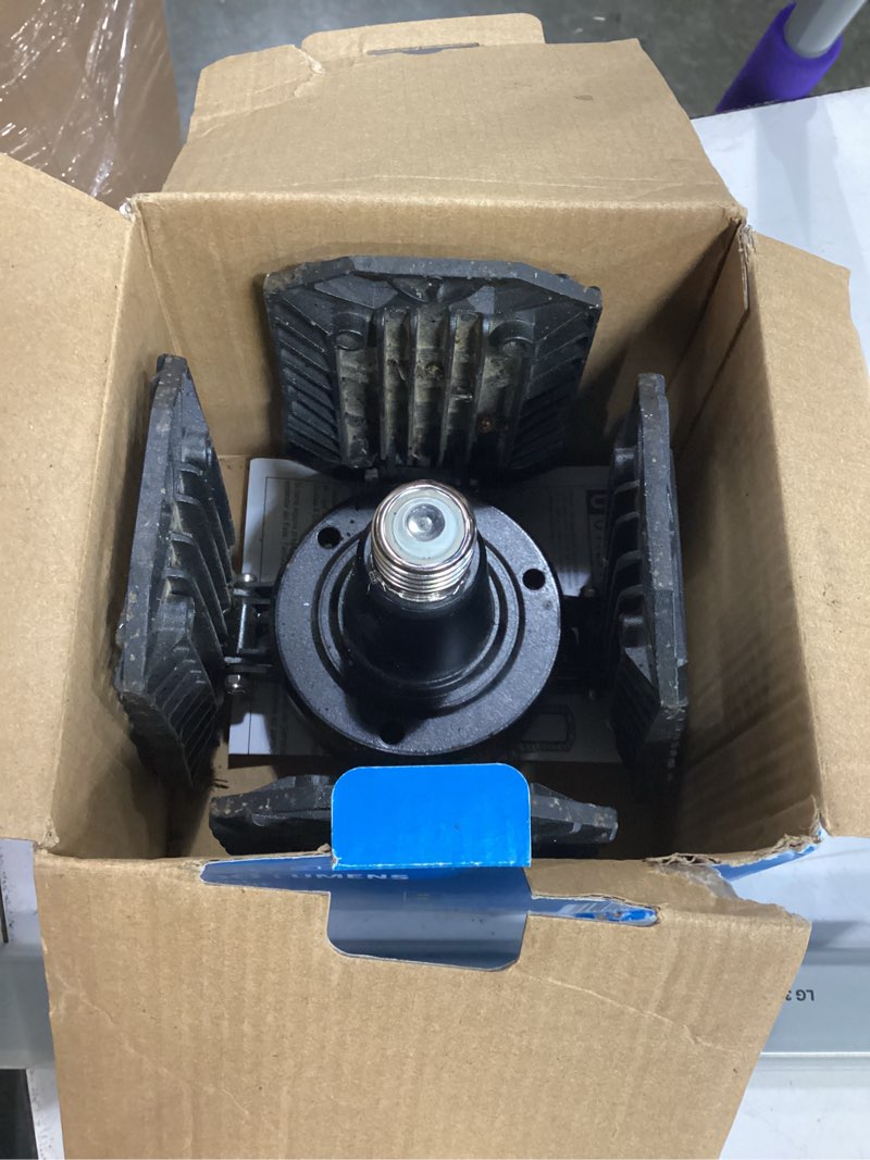 Condition photo showing As Is for utilitech 1-ft 12000-lumen black 4-light led diffuser garage shop light