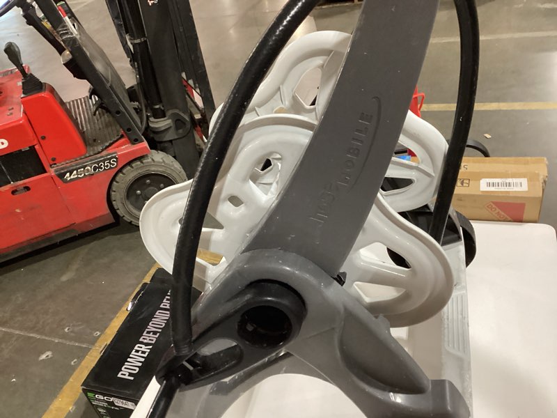 Condition photo showing As Is for suncast hosemobile plastic 175-ft cart hose reel incomplete