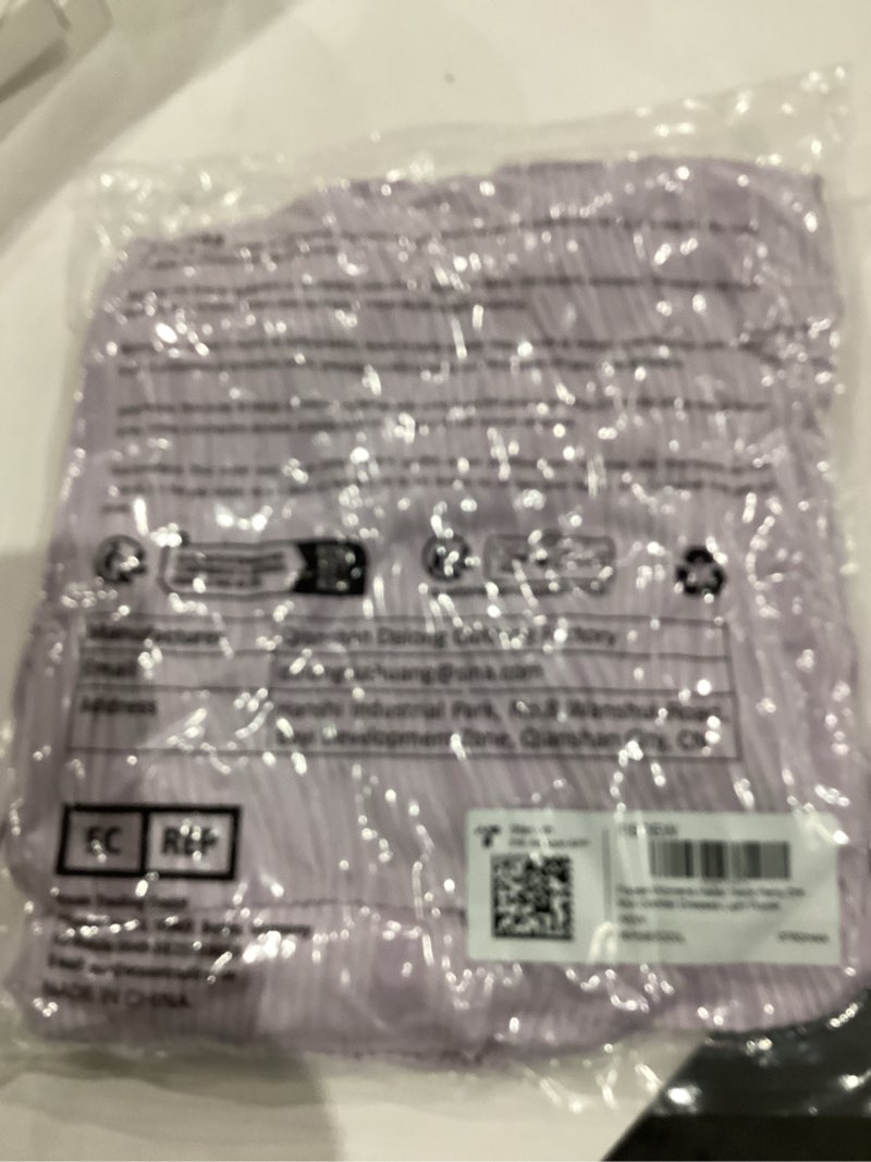 Condition photo showing New/Like New for Fisoew Womens Halter Neck Party Dress Sleeveless Slit Textured Backless Sim Fit Ruched Sexy Midi Cocktail Dresses Large Light Purple