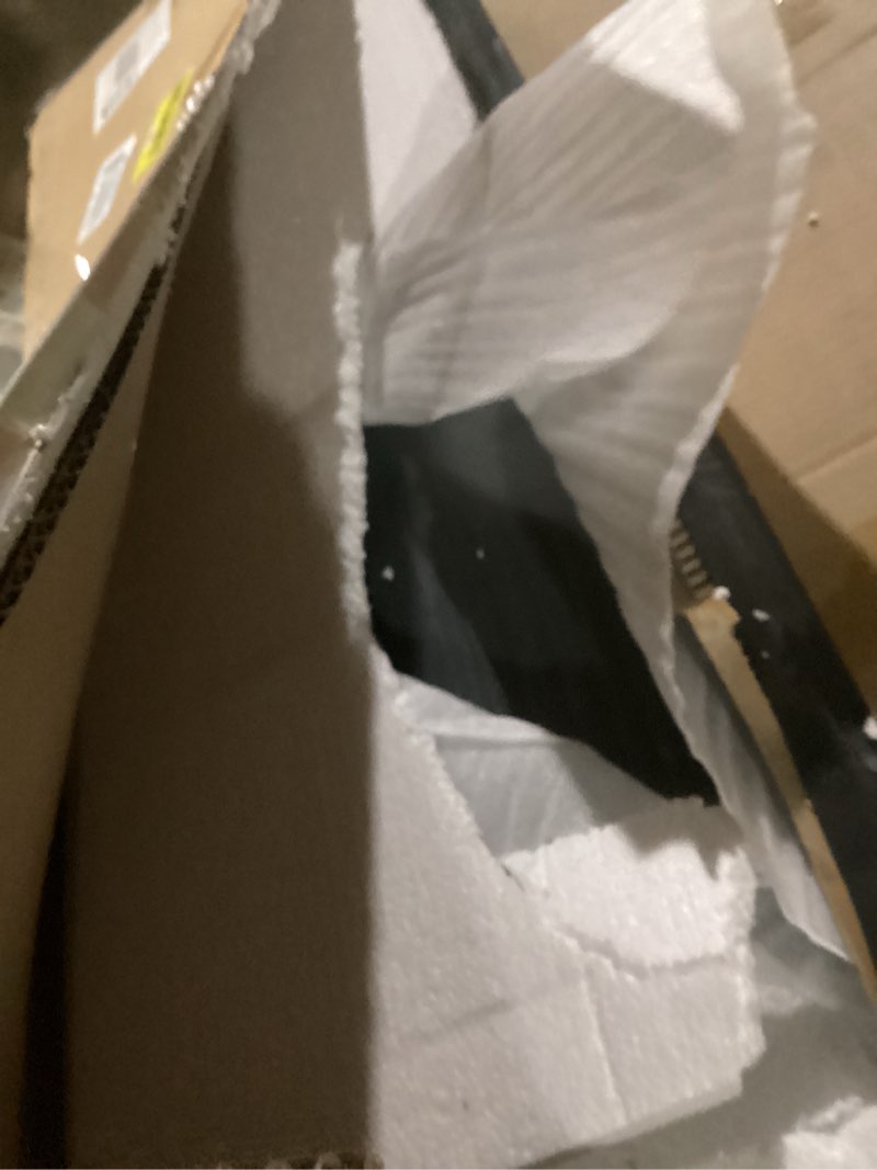 Condition photo showing New/Like New for modern glass coffee table for living room, mid century coffee table, small coffee table, suitable for bedroom living room reception office tables (black/grey, medium) black/grey medium 35.8 * 25.5 * 16in