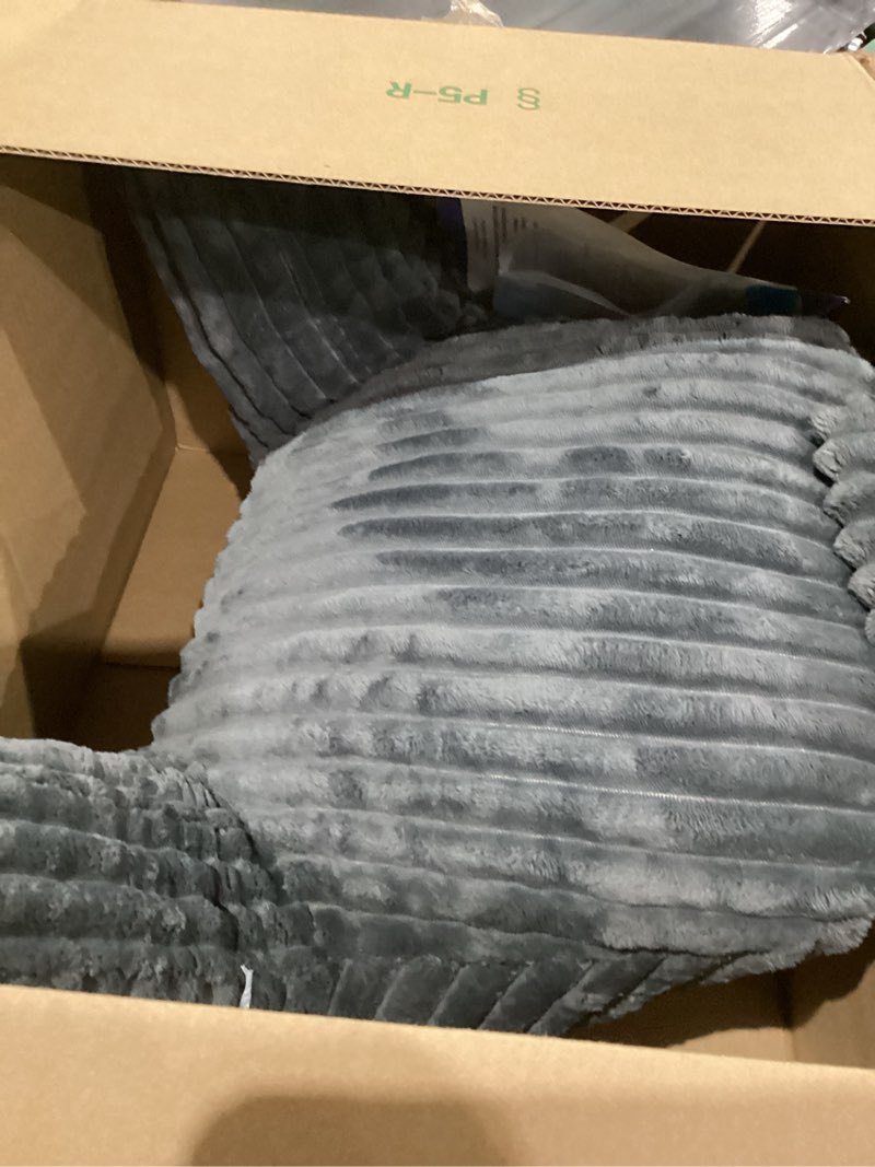 Condition photo showing Good Condition for Blissful Diary Reading Pillow for Sitting in Bed, Flannel Back Pillow Bed Sitting Up for Adult & Children, Backrest Cushion for Sit Up in Couch or Floor, Dorm Essentials, Dark Gray Standard(18inch) Dark Gray