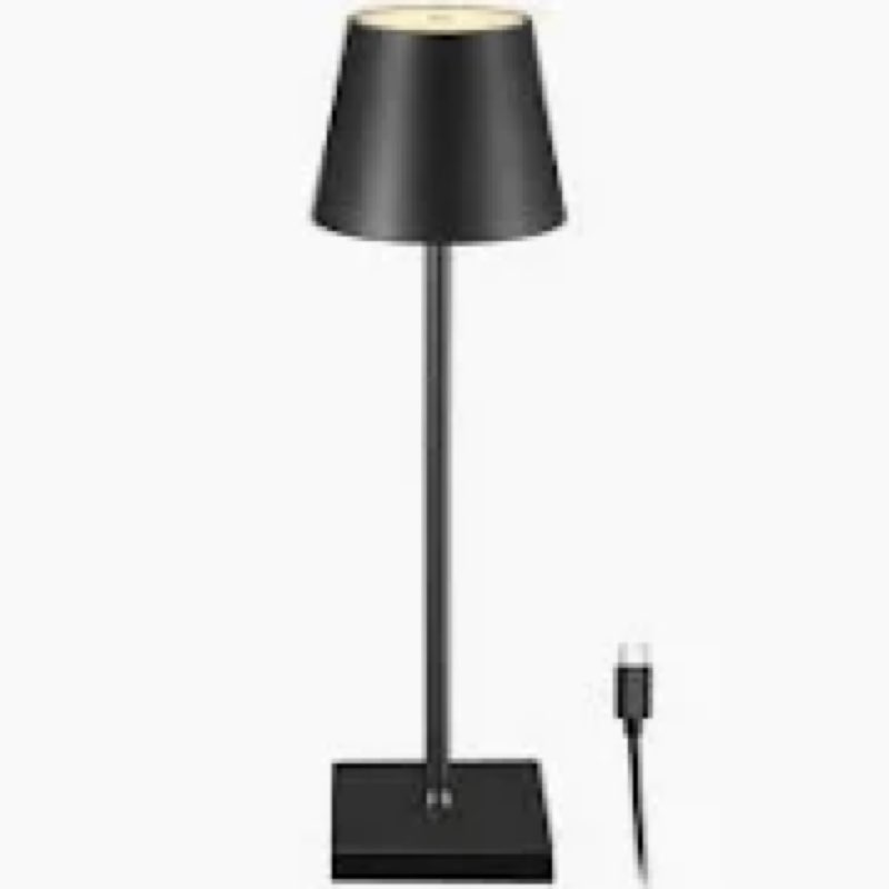 LED Cordless Table/Desk Lamp, 8000mAh Rechargeable Battery Operated,Double Luminescence Dimming for 