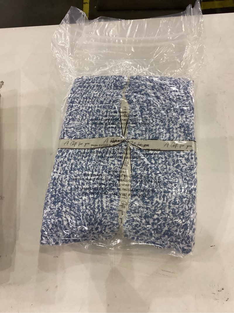 Condition photo showing New/Like New for WRENSONGE Throw Blanket Cationic Dyeing Blue Soft Cozy Fluffy Warm Hand Made Throw Blankets for Couch, Sofa, Chair, Bed, Camping, Picnic, Travel Lightweight Bed Blanket - 50"*60" Aesthetic Blue Throw (50"x 60")