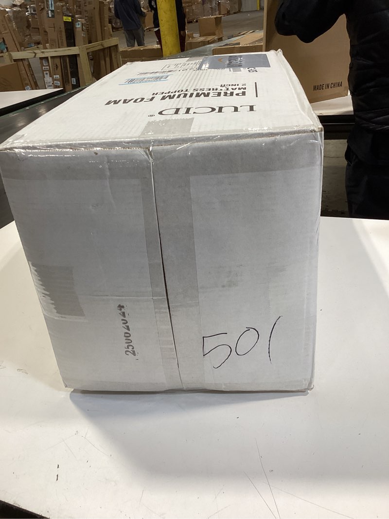 Condition photo showing New/Like New for lucid 2 inch traditional foam mattress topper – ventilated & breathable – conforming support – king size king 2 inch topper only
