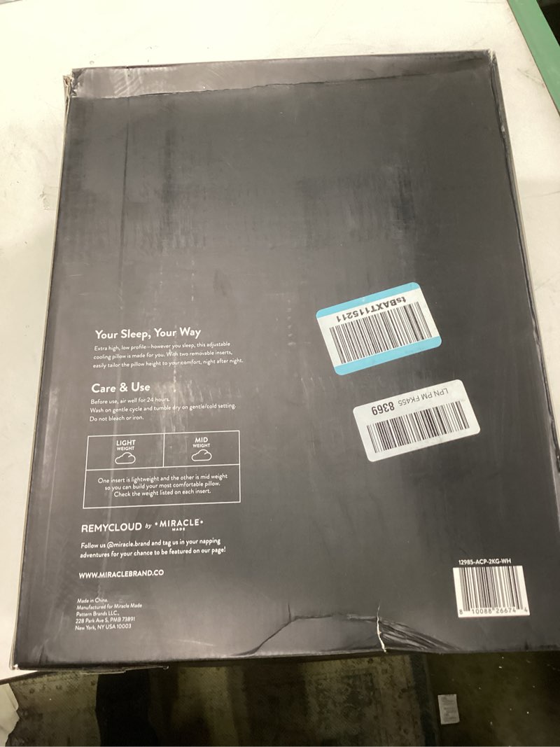 Condition photo showing New/Like New for RemyCloud Adjustable Cooling Pillow– Dual-Sided, Instant-Cool Fabric & Breathable Cotton Covers – Mo