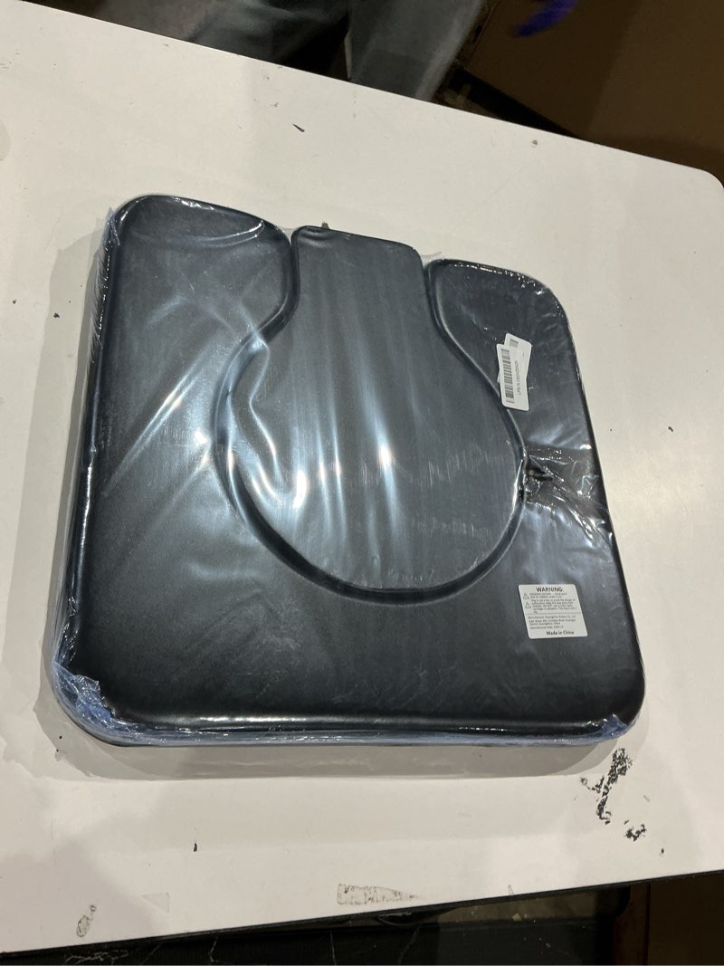 Condition photo showing As Is for pu commode seat cushion with sponge padded,c shape waterproof soft pad,suitable for bedside commode chairs,raised toilet seats(black)