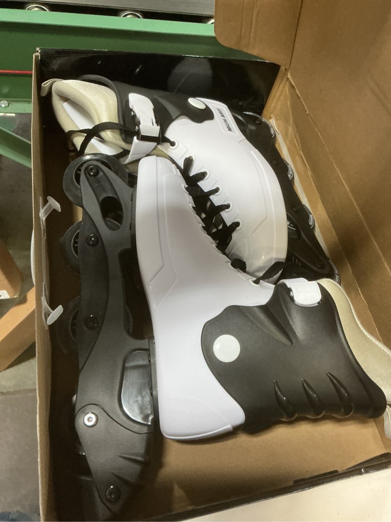 Condition photo showing Good Condition for Inline Skates for Women Girls - Adult Inline Skates for Outdoor and Indoor, with Durable Outer Shell and Ankle Support, ABEC-7 Bearings, Solid and Comfortable Black / White US Women 9