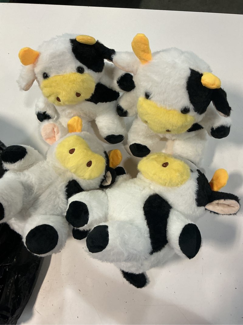 Condition photo showing Good Condition for wettarn 4 pcs cows stuffed animal bulk 9.8'' cow plush toy dolls party birthday gifts decor plush toy set for kids girls boys(cow)