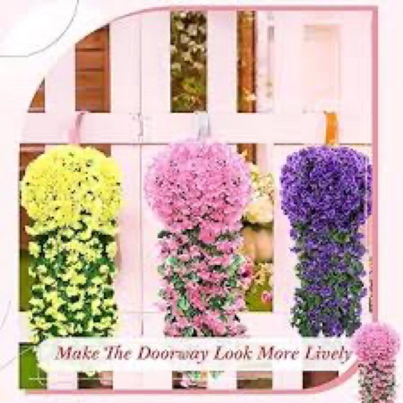 10 Pack 10 Pack Artificial Hanging Flowers Garland Arch Flowers for Wedding Ceremony Wall Home Floral Party Garden Outdoor Decoration (Purple ) purple 10
