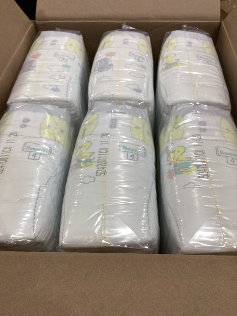 Condition photo showing Good Condition for Pampers Swaddlers Diapers, Size 4 (15-34 lbs), 150 Count, Absorbent, Keeps Baby Dry and Comfortable, Skin Safe Disposable Baby Diaper (Packaging May Vary) Size 4 150