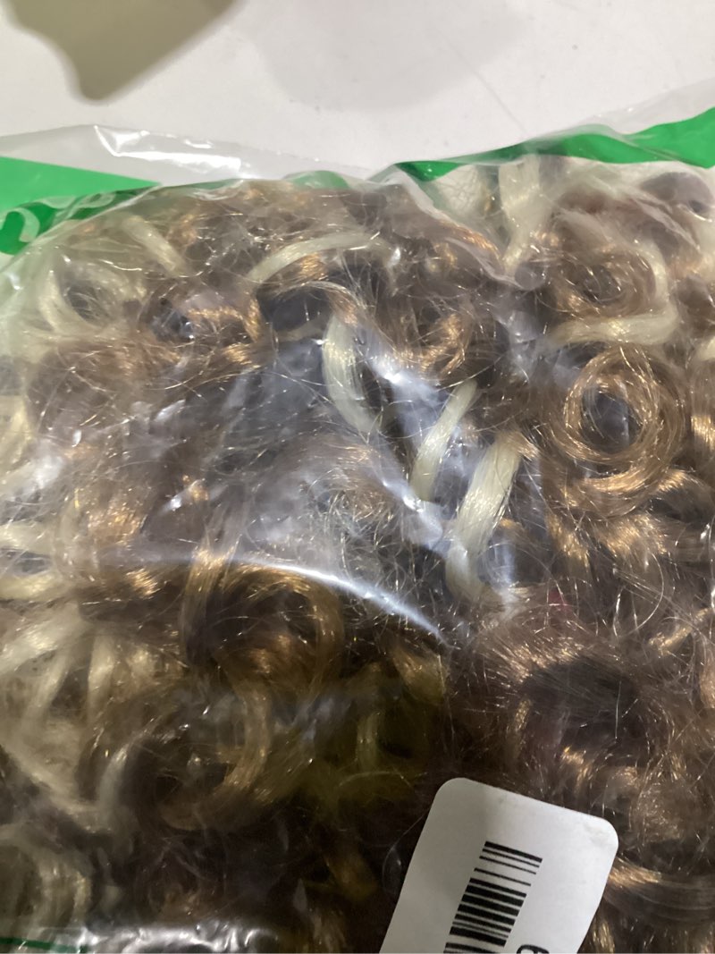 Condition photo showing As Is for **hair only**qrhsuka curly crochet hair for women gogo curl crochet hair water deep wave beach curl crochet synthetic hair extensions (18 inch(pack of 6), p27/613) p27/613 18 inch(pack of 6)*