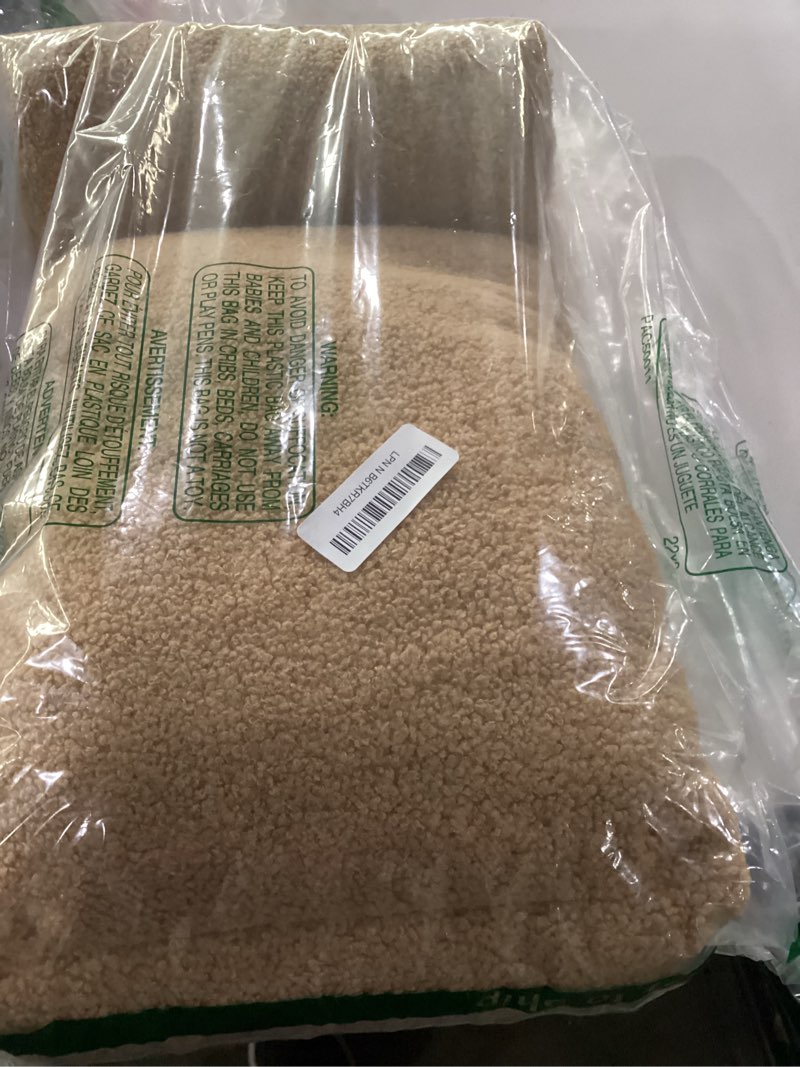 Condition photo showing As Is for Queekay Fleece Lumbar Support Pillow 3 Section Back Pillow Office Chair for Back Support Comfortable Lumbar Cushion for Car Seat Pain Relief Sofa Rest(Light Tan)