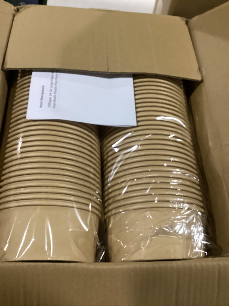 Condition photo showing New/Like New for toptoper 24 oz large paper bowls?without lids? 90 pack disposable soup bowls plastic free party supplies for hot/cold food, soup (24 oz)