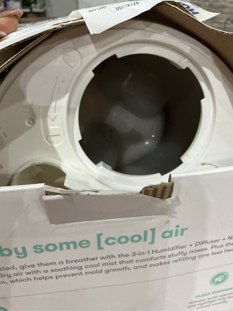 Condition photo showing As Is for frida baby 3-in-1 humidifier + diffuser + nightlight