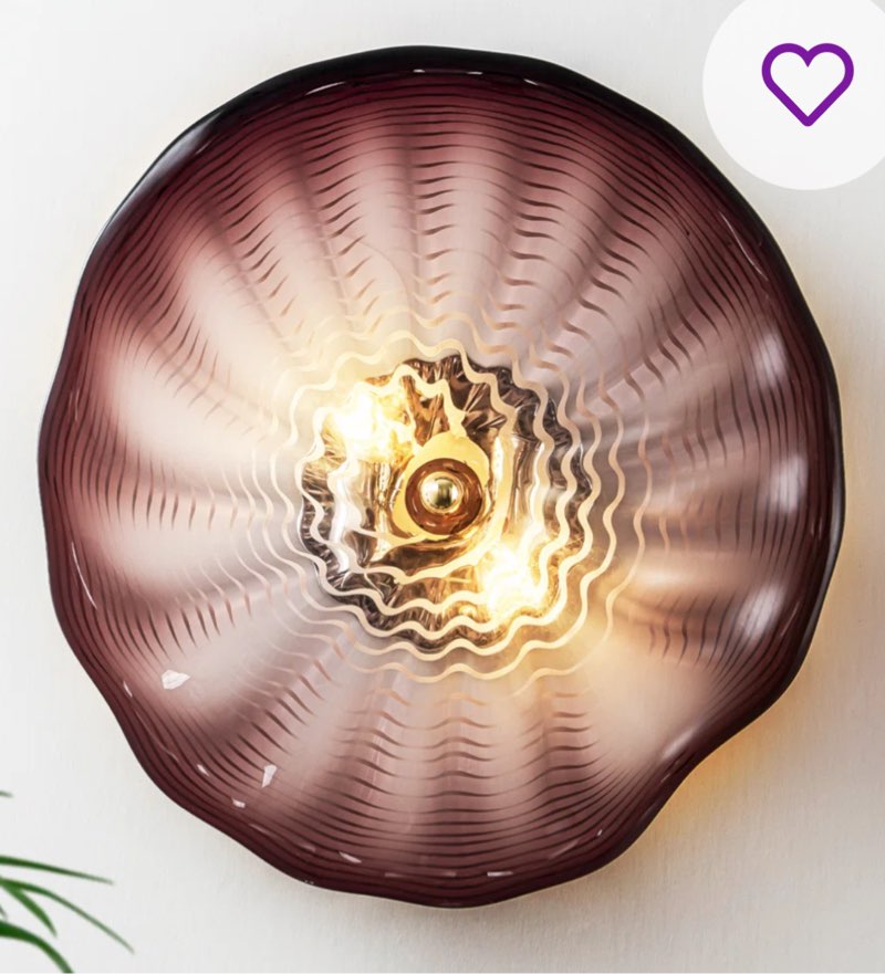 1PC Modern Hand Blown Glass Platter Wall Sconce, Home Wall Mounted Decorative Art Lights