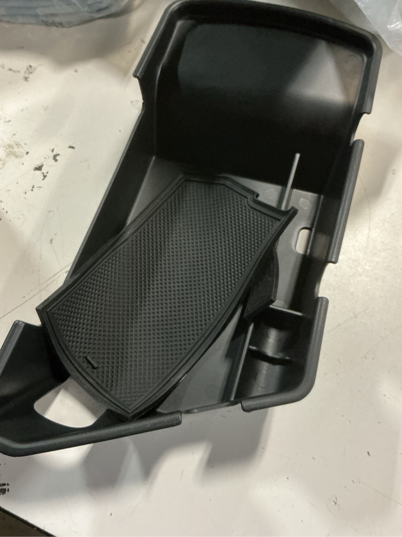 Condition photo showing Good Condition for center console organizer for dodge challenger accessories 2015-2022 2023 | console insert tray secondary storage armrest box abs plastic, sxt, gt, r/t, r/t scat pack, srt hellcat, non-slip liners
