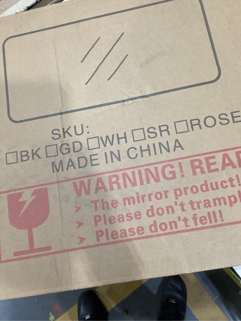 Condition photo showing New/Like New for 20" Round Mirror Circle Wall Mounted Hanging or Against Wall Metal Frame Dressing Make-up Mirrors for Entryway Bedroom Bathroom Living Room 20 inch Black Black 20"L x 20"W