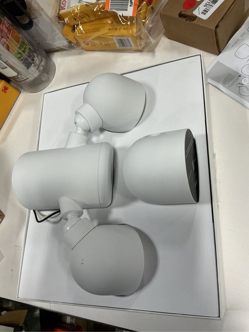 Condition photo showing As Is for Google Nest Cam with Floodlight - Outdoor Camera - Floodlight Security Camera, White, 1 Count (Pack of 1) 1 Count (Pack of 1) Nest Cam with Floodlight