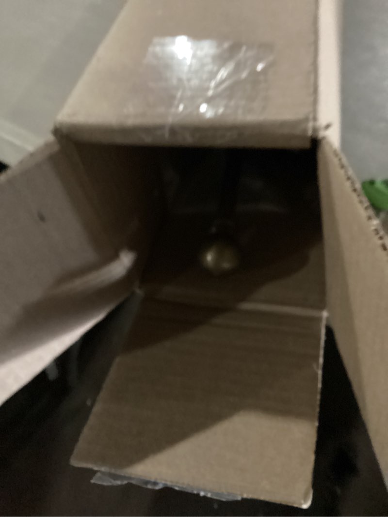 Condition photo showing New/Like New for Kenney KN55973 Davenport Ball End Petite Café Decorative Window Curtain Rod, 48-86" Adjustable Length, Brushed Brass Finish, 1/2" Diameter Steel Tube Curtain Rod 48-86" Brushed Brass