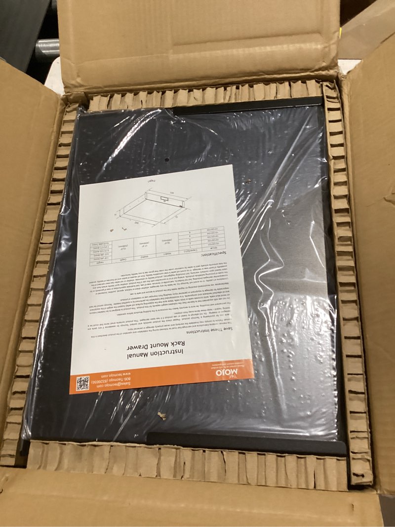 Condition photo showing New/Like New for Tecmojo 3U Rack Drawer,Rack Mount Drawer for 19in Network Equipment/Server/AV Rack or Cabinet Enclosure,Sliding and Lockable Server Rack Drawer - Load-Bearing 44lb (20kg),with Cable Management Holes 3U Drawer